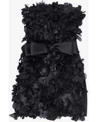 Givenchy - Robe bustier en satin brodée de fleurs - Lyst