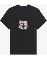Givenchy - T-shirt en coton avec imprimé 4G Flowers - Lyst
