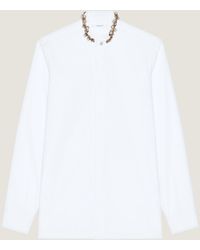 Givenchy - Camicia taglio fit in popeline con perle ricamate - Lyst