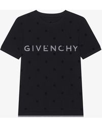 Givenchy - T-shirt aderente effetto sovrapposto in cotone e tulle 4G - Lyst
