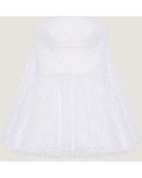 Givenchy - Lace Strapless Mini Cape Dress - Lyst