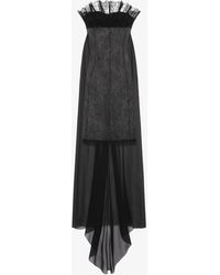Givenchy - Abito bustier in mussola con pizzo - Lyst