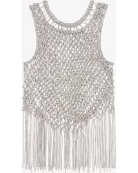 Givenchy - Top in macramè ricamato con strass - Lyst