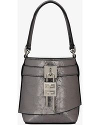 Givenchy - Micro Shark Lock Bucket Bag In Laminated Leather - Lyst