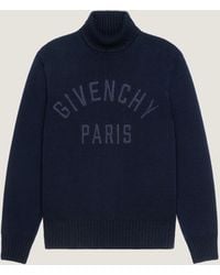 Givenchy - Pull à col roulé en coton brodé Paris - Lyst