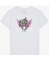 Givenchy - T-shirt ampia in cotone con stampa Dragon - Lyst