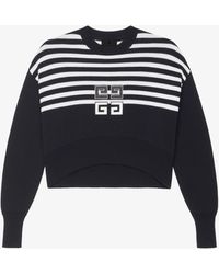 Givenchy - Pullover a righe 4G corto in cotone - Lyst