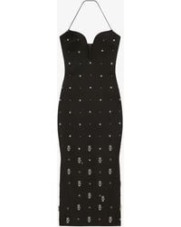 Givenchy - Dress With Plunging Neckline With 4G Rhinestones And Pearls - Lyst