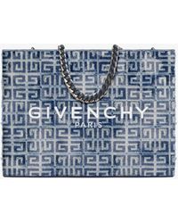 Givenchy - G Tote media in denim 4G con catena - Lyst