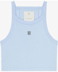 Givenchy - Cropped Tank Top In Cotton With 4g Detail - Lyst