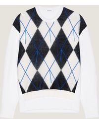 Givenchy - Couture Seam Knitted Argyle Sweater - Lyst