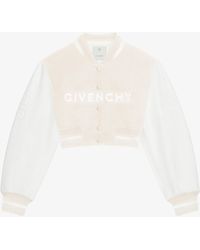Givenchy - Bomber corto in lana e pelle - Lyst
