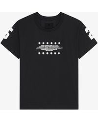 Givenchy - T-shirt ampia in cotone con stampe - Lyst