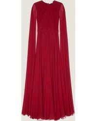 Givenchy - Abito da sera in crepon di seta con mantella - Lyst