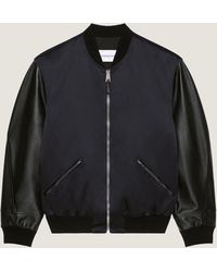 Givenchy - Bomber en satin et cuir nappa brodé Paris - Lyst