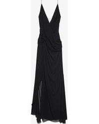 Givenchy - Abito da sera drappeggiato in seta con catene di perle - Lyst