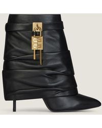Givenchy - Bottines Shark Lock Stiletto en cuir nappa - Lyst