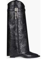 Givenchy - Bottes Shark Lock Cowboy en cuir à motif western - Lyst