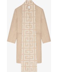 Givenchy - Cappotto in lana 4G double face con sciarpa - Lyst