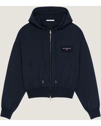 Givenchy - Felpa con cappuccio e zip in lana e cotone con firma Paris - Lyst