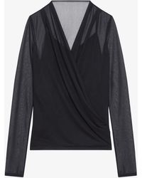Givenchy - Blusa drappeggiata in jersey - Lyst