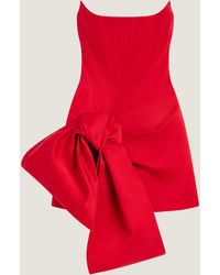 Givenchy - Abito bustier mini in satin con fiocco - Lyst