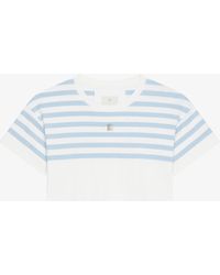 Givenchy - Striped Cropped T-shirt In Cotton 4g Detail - Lyst