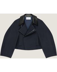 Givenchy - Caban cropped in cotone e lana - Lyst