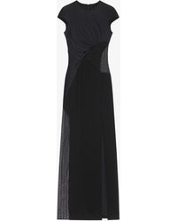 Givenchy - Evening Satin Dress And 4G Lace With Rhinestones - Lyst