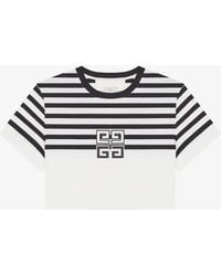Givenchy - T-shirt a righe 4G corta in cotone - Lyst