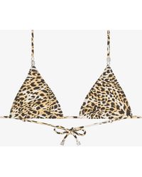 Givenchy - Bikini Top With Leopard Print And 4G Detail - Lyst