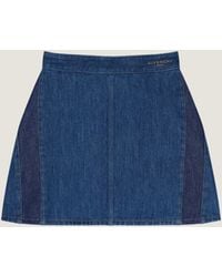 Givenchy - Mini Cocoon Skirt In Medium Blue Denim - Lyst