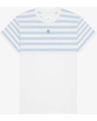Givenchy - T-shirt rayé slim en coton à détail 4G - Lyst