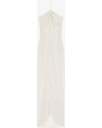 Givenchy - Abito da sera drappeggiato in seta con dettaglio in cristallo - Lyst