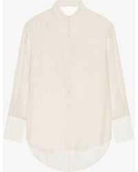 Givenchy - Camicia oversize in seta e lino con drappeggio sul retro - Lyst