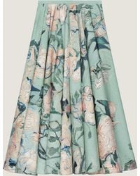 Givenchy - Gonna lunga circolare in popeline con stampa rose - Lyst