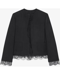 Givenchy - Giacca in lana e mohair con pizzo - Lyst