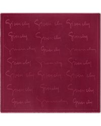 Givenchy - Scialle in seta e lana con firma - Lyst