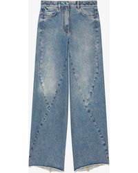 Givenchy - Jeans in denim oversize con cuciture a vista - Lyst
