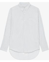 Givenchy - Camicia a righe asimmetrica oversize in cotone - Lyst