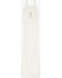 Givenchy - Abito da sera drappeggiato in crêpe con dettagli in cristallo - Lyst