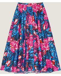Givenchy - Gonna lunga circolare in popeline con stampa floreale - Lyst