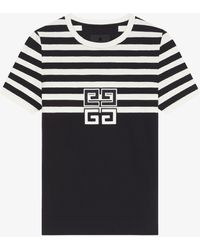 Givenchy - T-shirt a righe 4G slim in cotone - Lyst