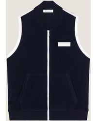 Givenchy - Sleeveless Fleece Jacket With Gros Grain Detail - Lyst