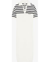 Givenchy - Abito stile polo a righe 4G in lana e cachemire - Lyst