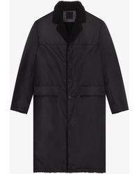 Givenchy - Manteau long avec doublure en shearling - Lyst
