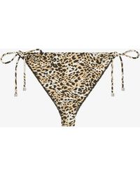 Givenchy - Bikini Bottom With Leopard Print And 4G Detail - Lyst