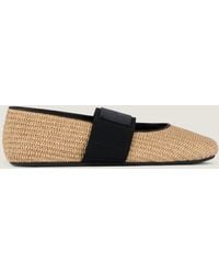 Givenchy - Sliced Square Raffia-Effect Ballerinas - Lyst