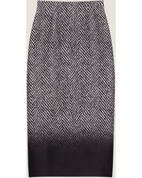 Givenchy - Gonna in lana e seta con motivo chevron e orlo sfumato - Lyst
