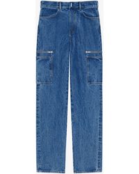 Givenchy - Pantalon cargo bleu en denim à effet délavé - Lyst